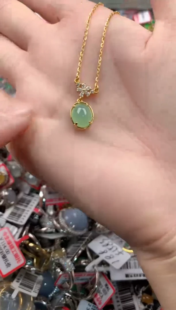 银S925镶嵌戒指翡翠555   7