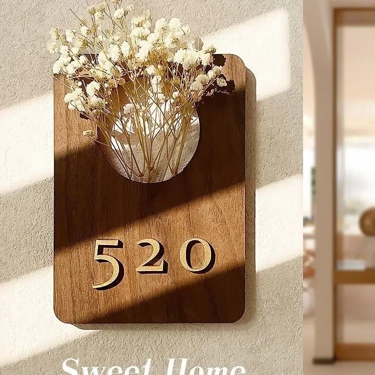 插花门牌号高档号码牌家用亚克力数字高级感定制创意入户装饰订制