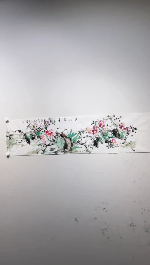 书法y李玉夕四尺条花鸟作品  画面随机发货