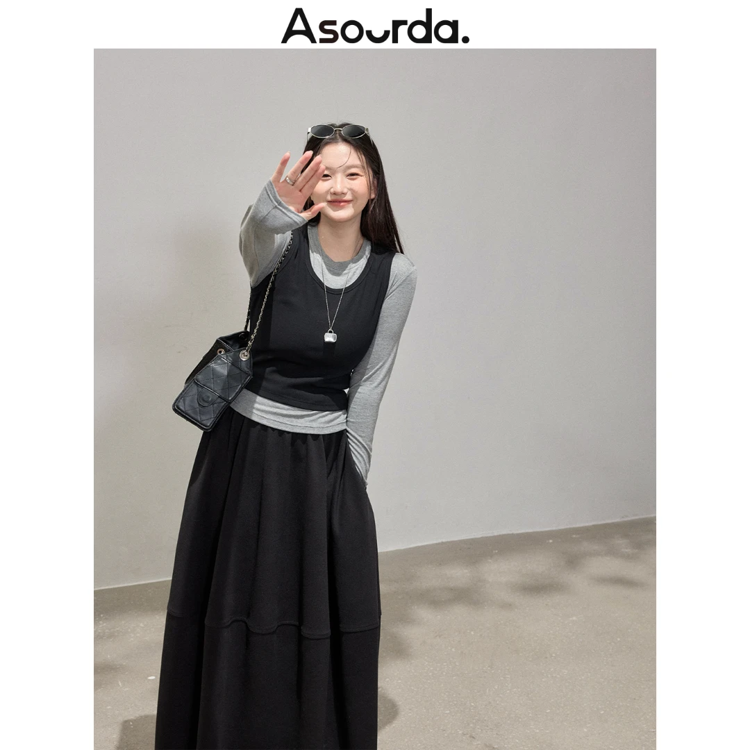 一口苏达仁川晚风 高级感新款时尚洋气百搭女装遮肉显瘦长袖打底