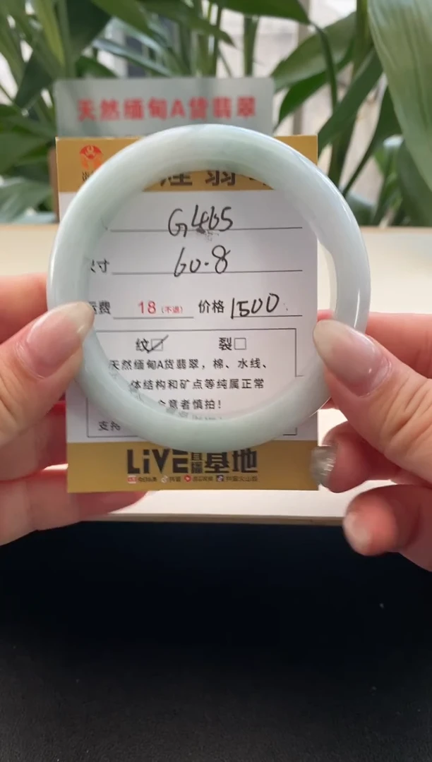 未镶嵌手镯翡翠圈口60.8编码G465