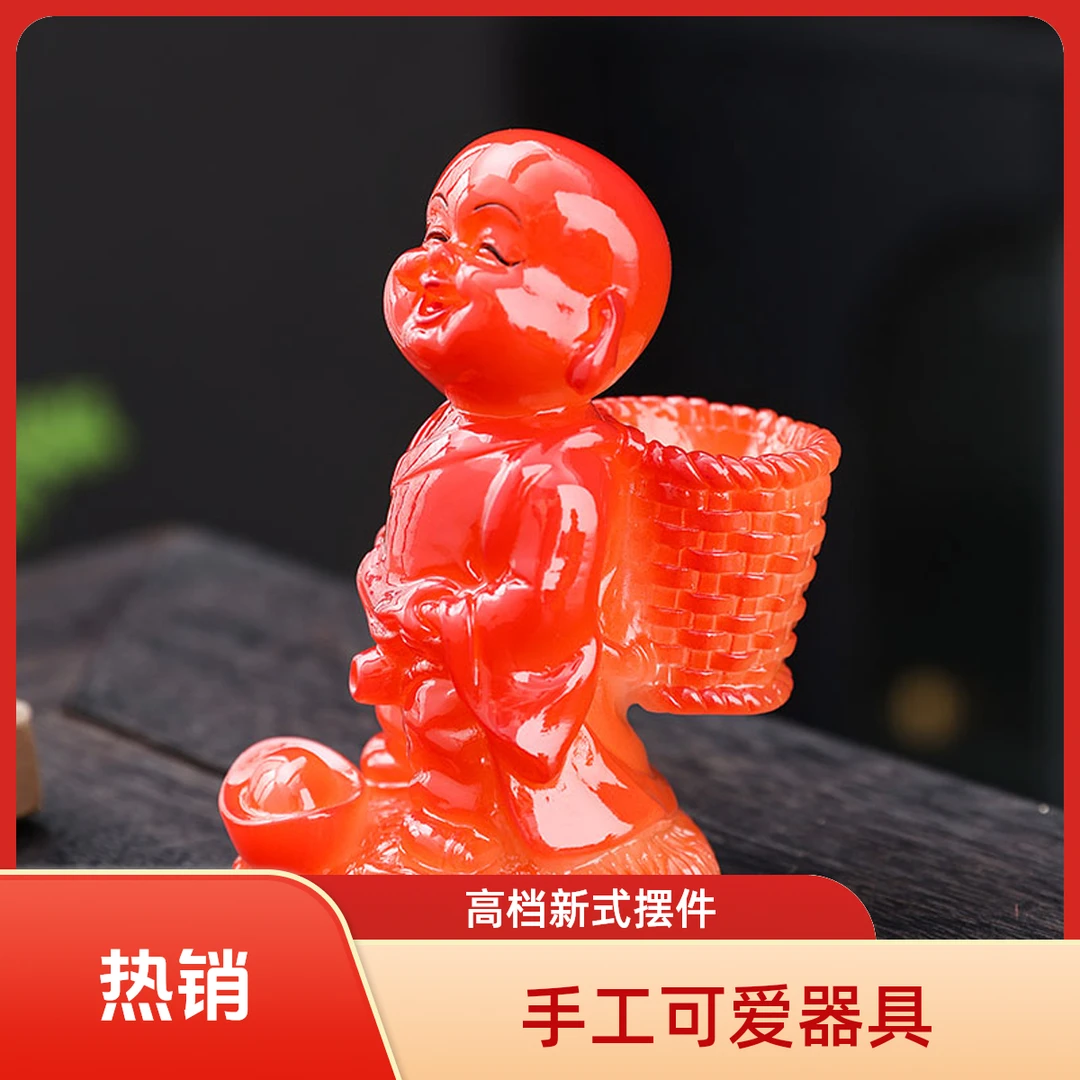 创意手工顺心童变色茶宠摆件高档可爱茶玩茶玩摆件新中式茶道摆设