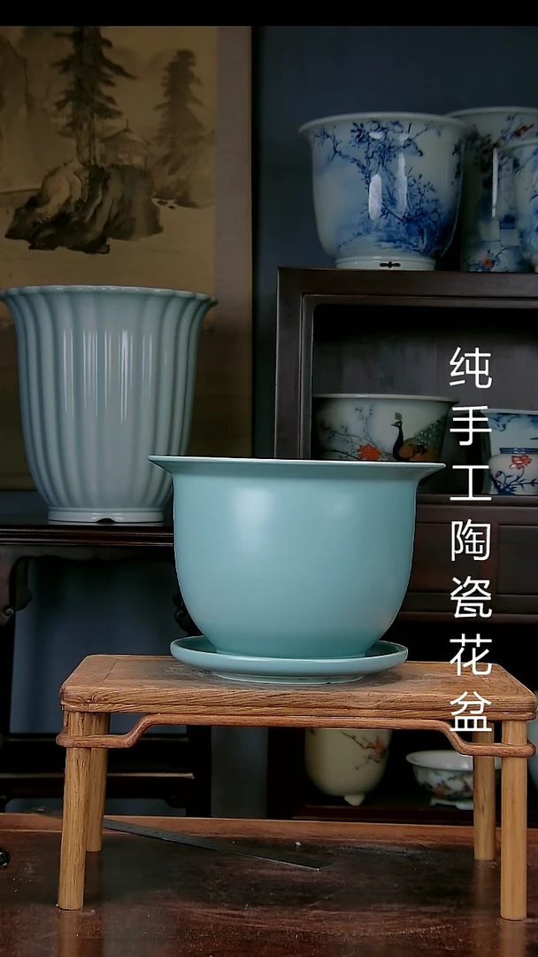 景德镇手工陶瓷花盆