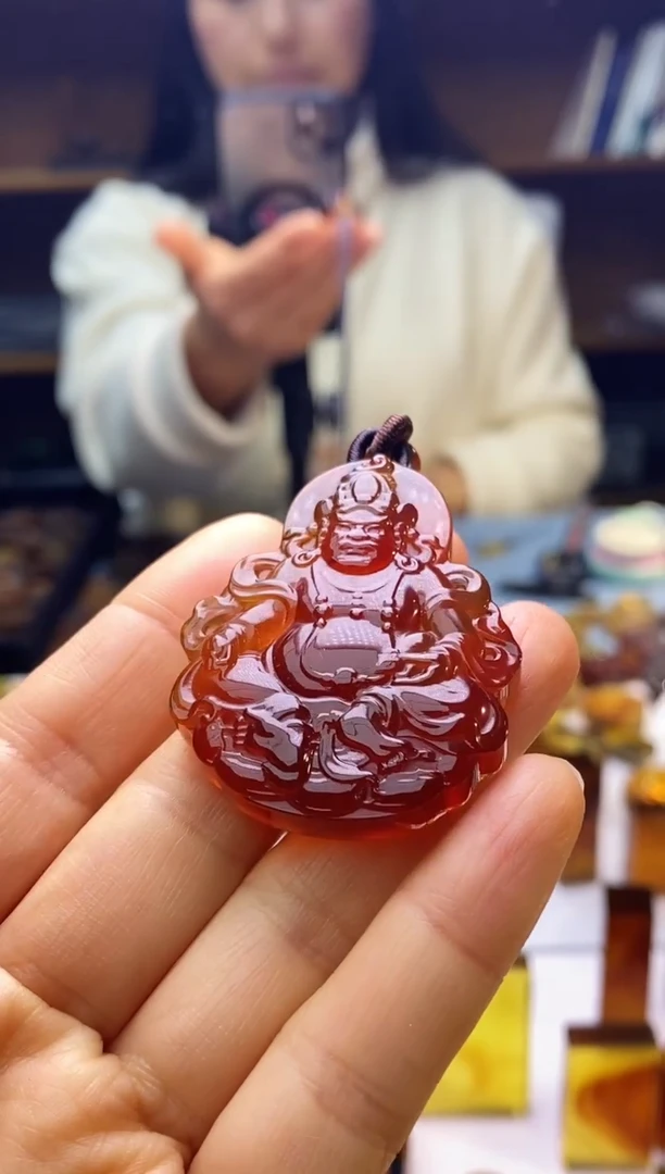 琥珀颈饰未镶嵌SN92-15（黄财神）