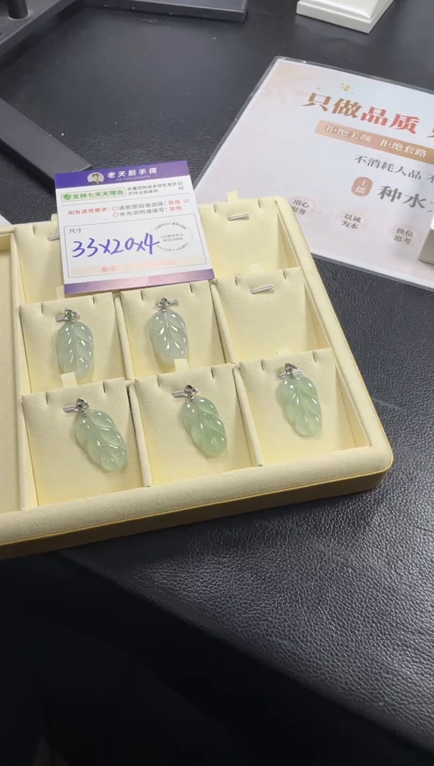 18K金镶嵌挂件翡翠叶子F16配链/多样性发其一CP