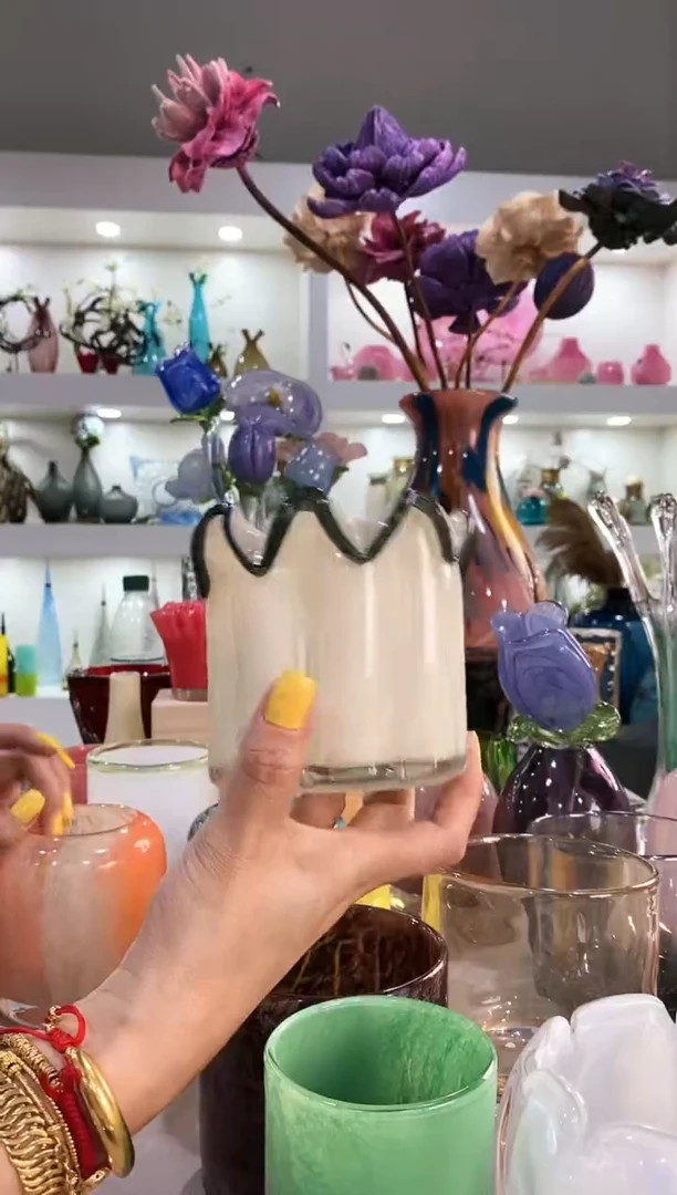 ༄****࿐慕忆家手作琉璃花瓶微瑕