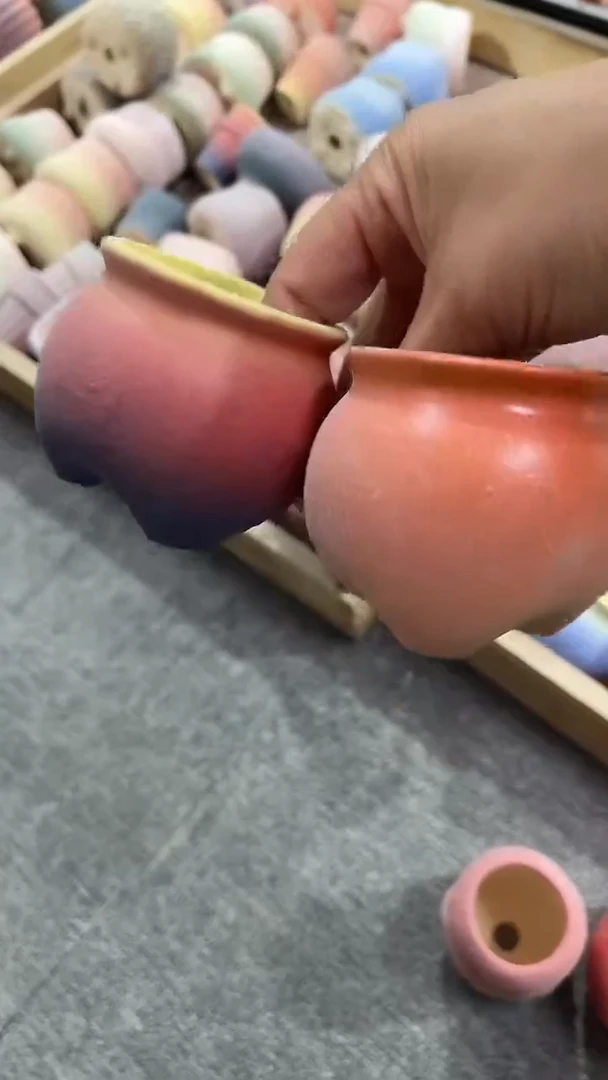 麦饭石粗陶多肉花盆5.5*5两个