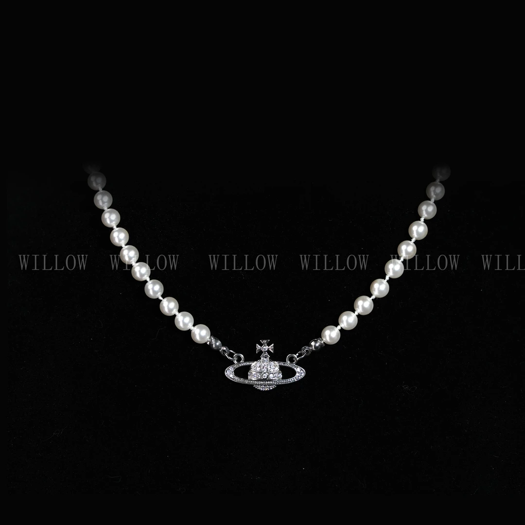 非金属仿珍珠项链 星球贝珠项链 轻奢百搭锆石项链高级感小众时尚