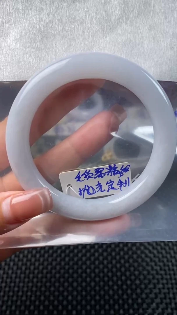 未镶嵌定制翡翠7号 未镶嵌定制翡翠手镯毛货需精细抛光58圈口