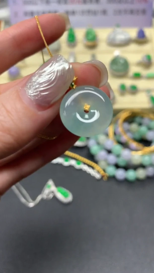 【闪购商品】翡翠套链18K金镶嵌套链|1200+120