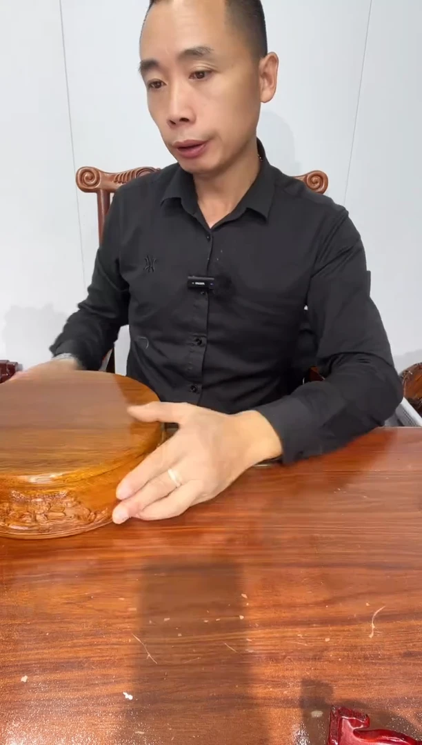 木老花圆形整木24*25*8花开富贵