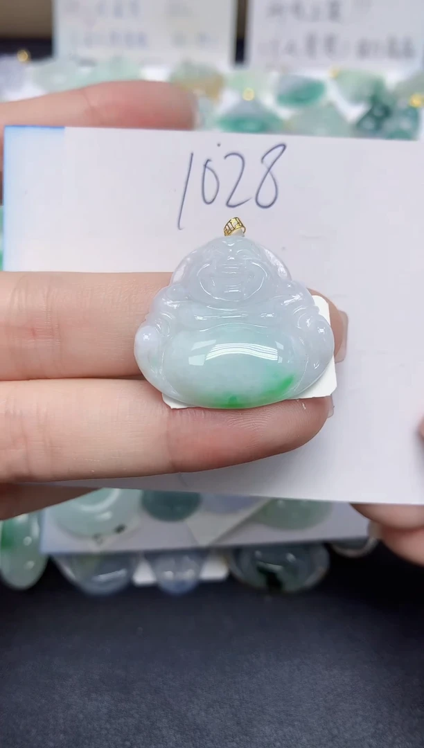 颈饰18K金镶嵌翡翠天然缅甸翡翠A货翡翠百元以上9元证书费自理