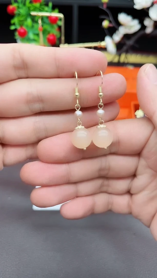 玛瑙/玉髓耳饰银S925镶嵌218000