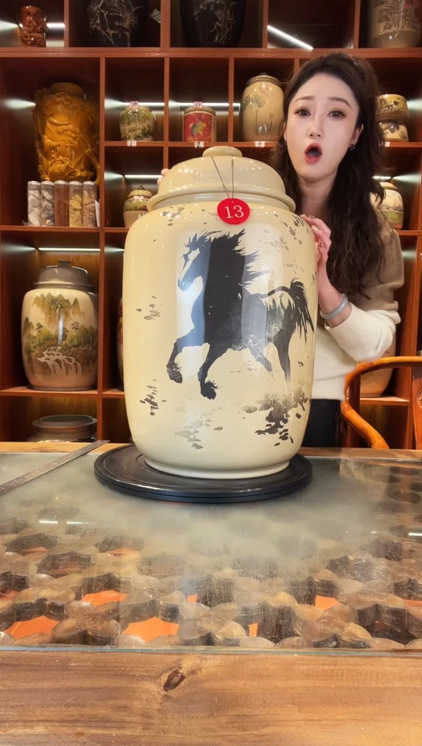 罐李旭泽作品大号白泥缸@13