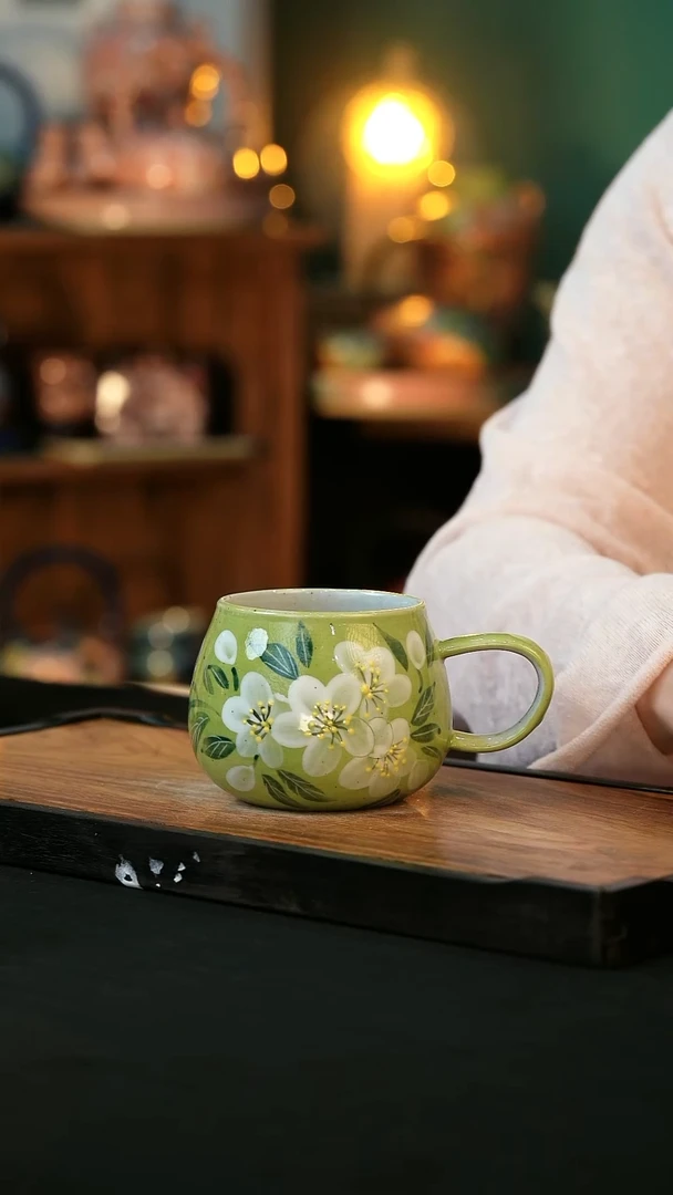 杯手绘心瓷陶瓷浮力