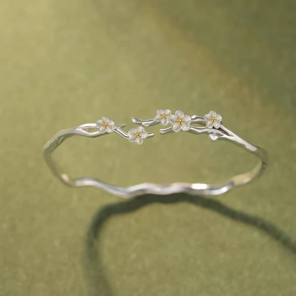 足银手镯 莫离足银手镯轻奢小众精致百搭时尚礼物送女友闺蜜