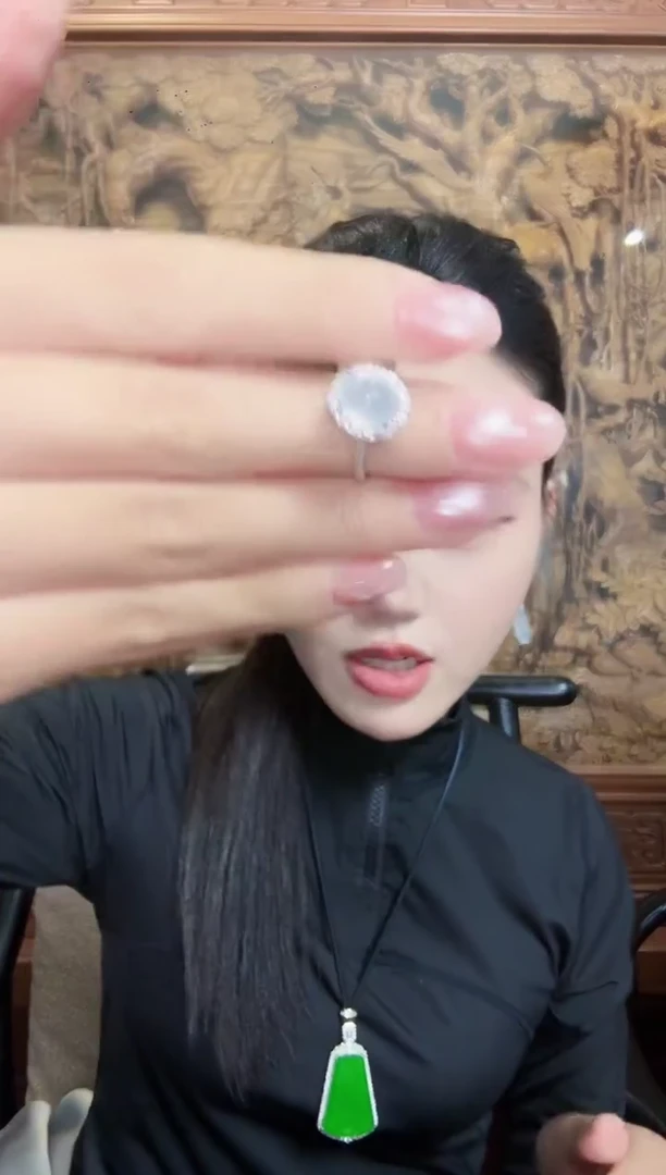 银S925镶嵌戒指翡翠戒指