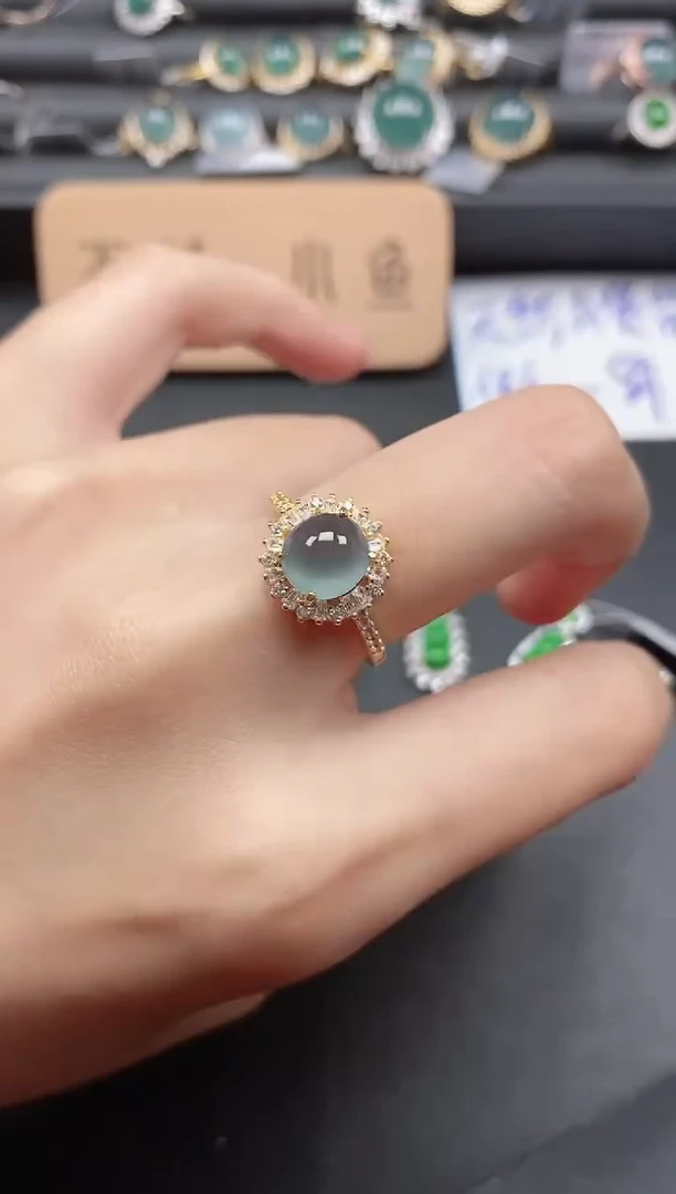 翡翠戒指银S925镶嵌51511