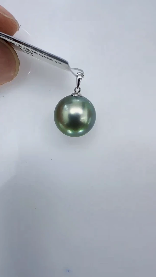 18K金镶嵌海水珍珠DA海水大溪地吊坠12-13 z93