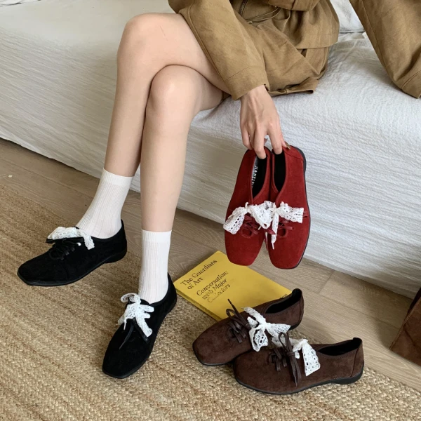 YCE-K60-9软底复古配裙子单鞋女新款秋季防滑仙女风温柔豆豆鞋潮