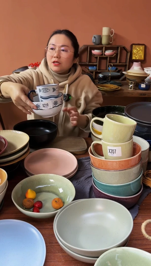 【闪购商品】碗X219  陶瓷杯碗两件套