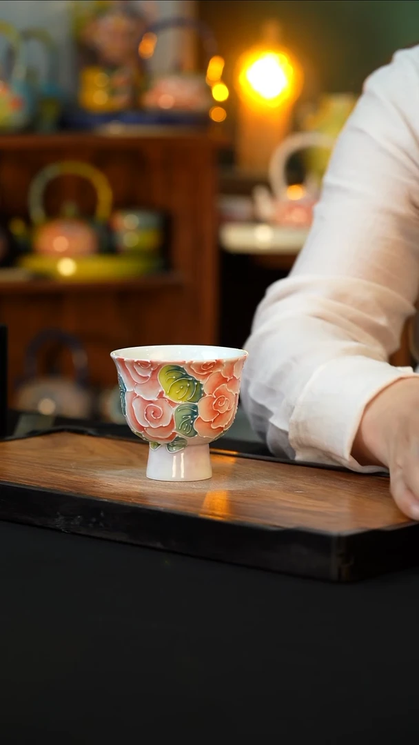 杯手绘心瓷陶瓷浮力