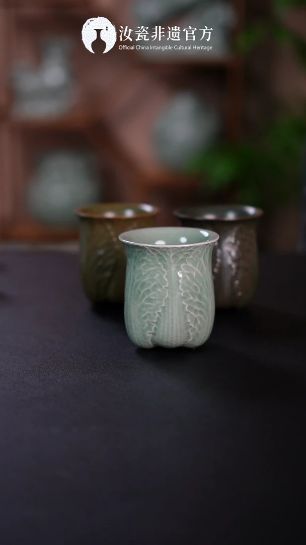 杯子原产地原矿釉非遗传承 白菜杯