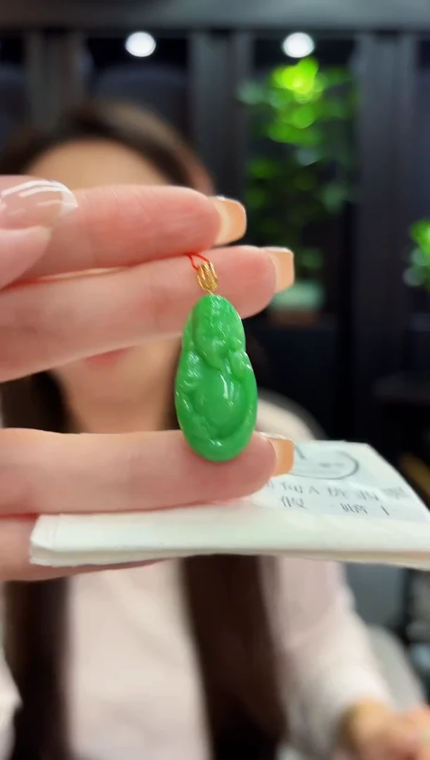 吊坠(不含链)18K金镶嵌翡翠 缅料A货/支持复检/一件