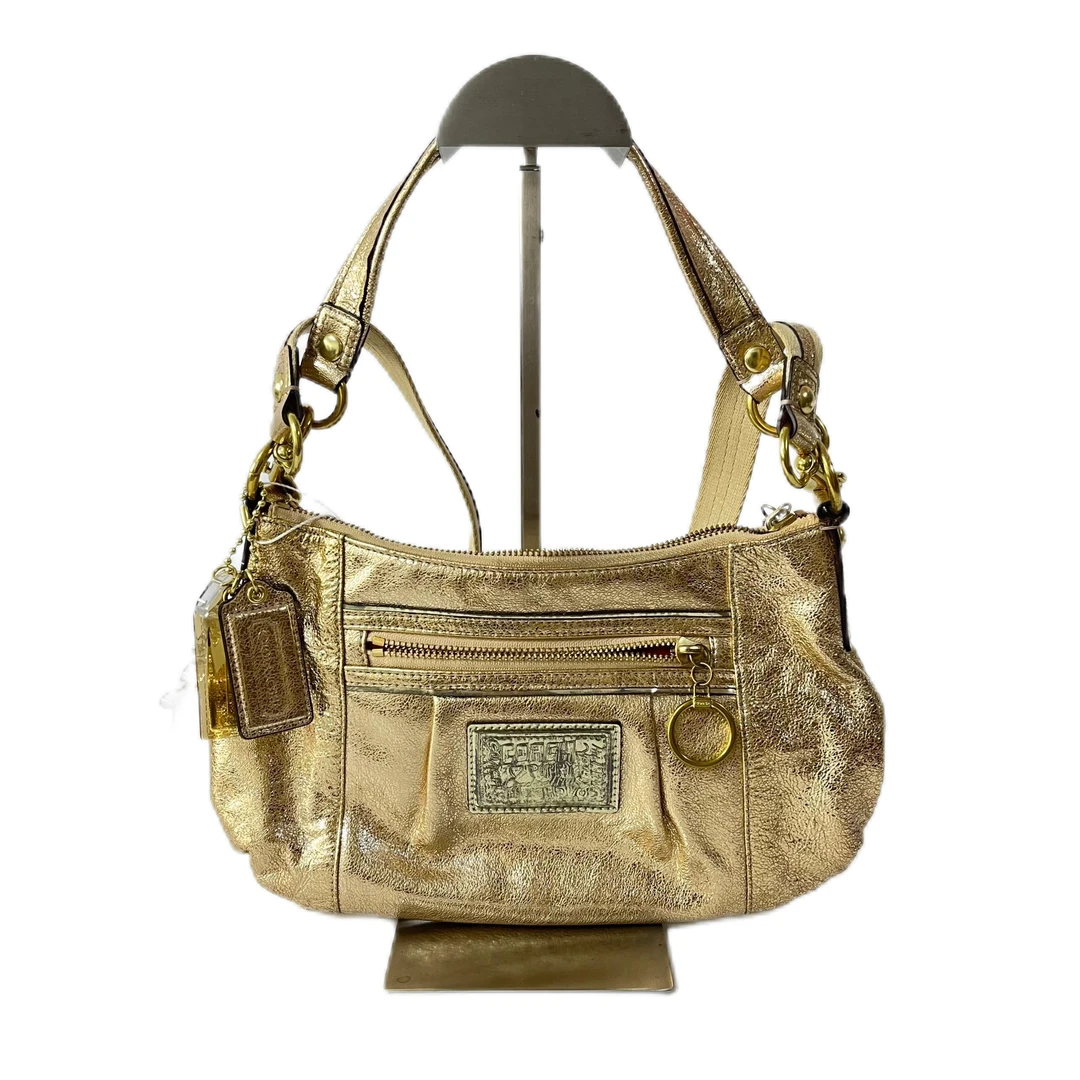 95新 COACH/蔻驰 金色全皮手提单肩斜挎包 SH-30212-A