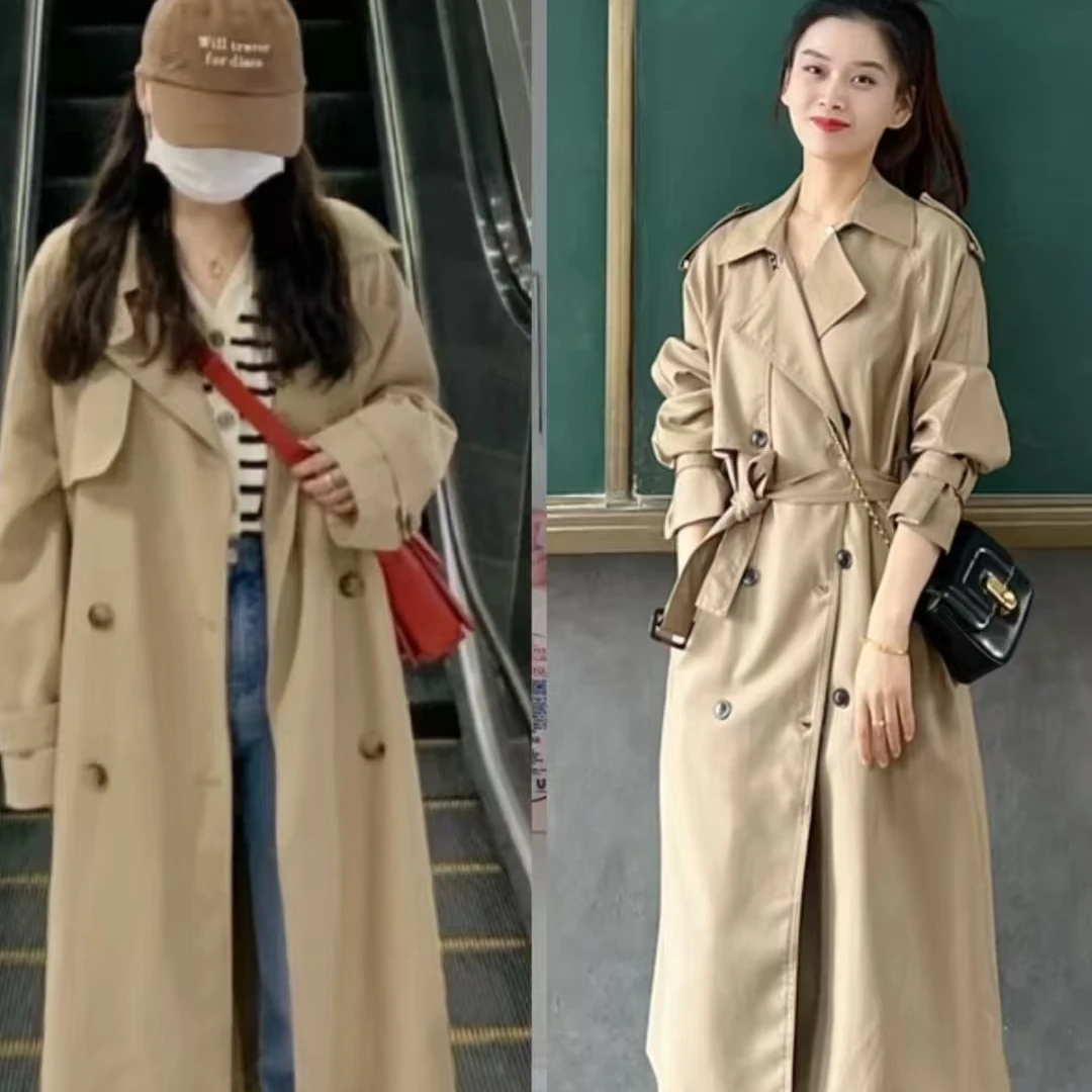 中长款女英伦宽松小个子春秋气质网红风衣长款韩版英伦风风衣女装
