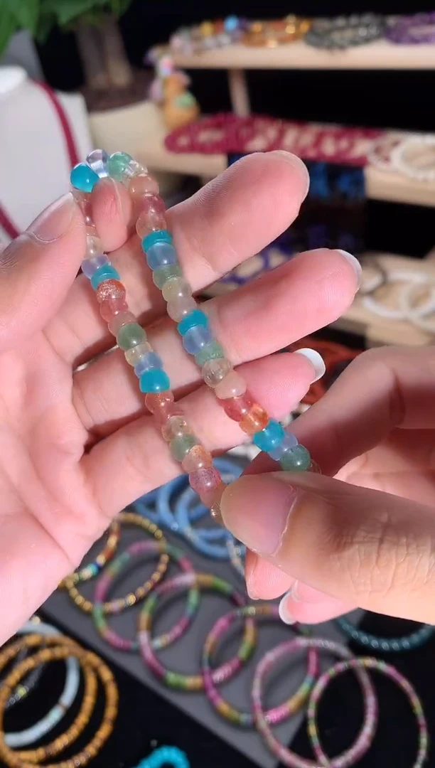 天然辰砂天然多宝大肠手串6m