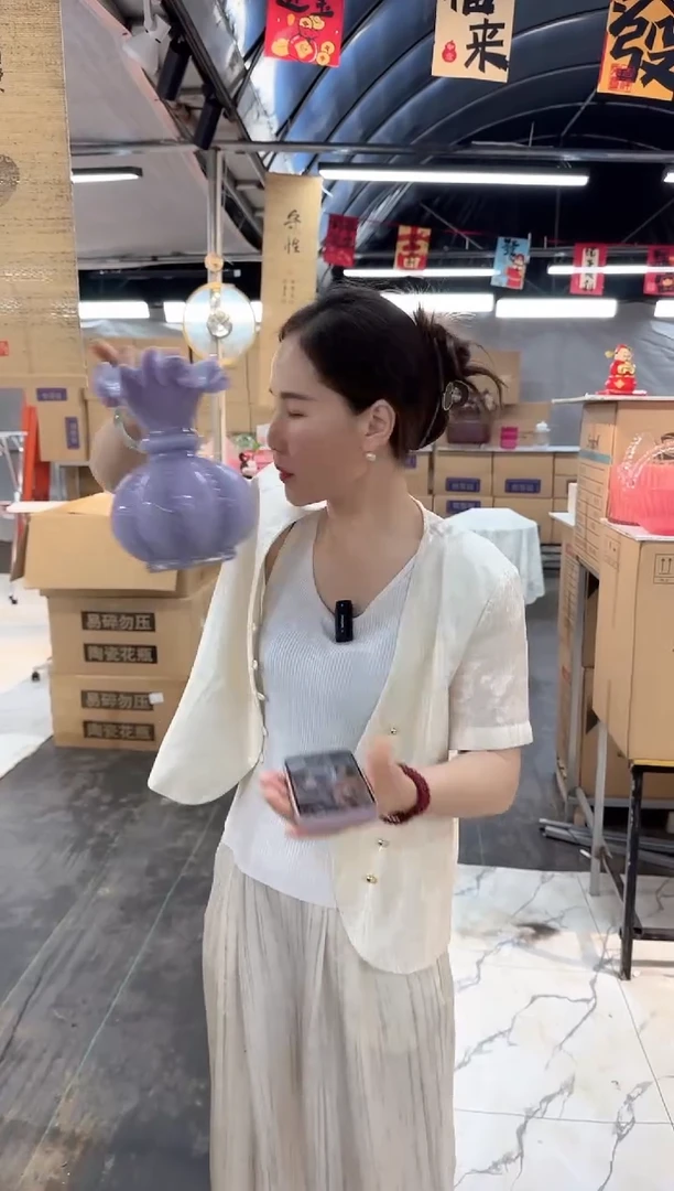 琉璃手工艺品花瓶部落花瓶摆件-12