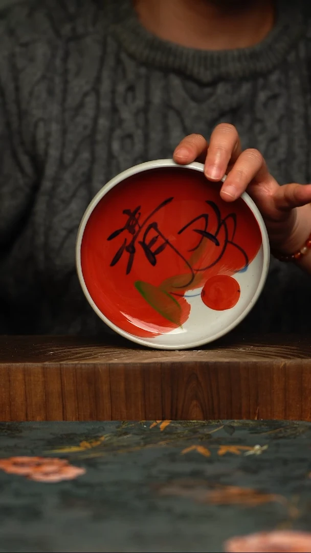 瓷片釉下彩手工手绘同款陶器