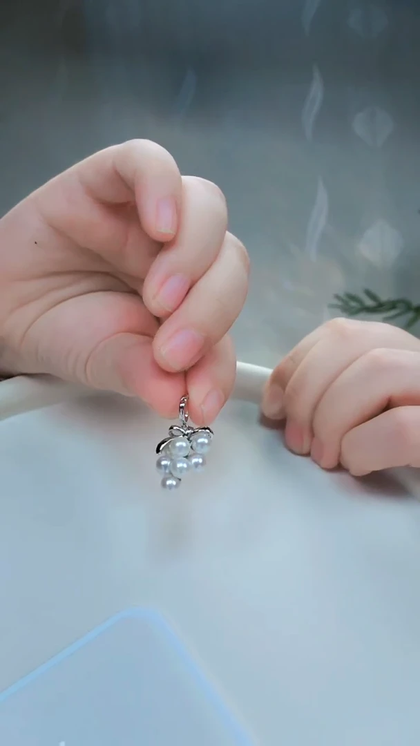 吊坠(不含链)银S925镶嵌淡水珍珠葡萄吊坠