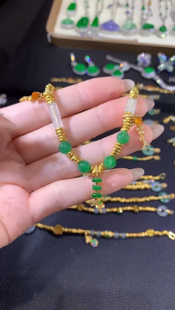 18K金镶嵌手链翡翠94-手链