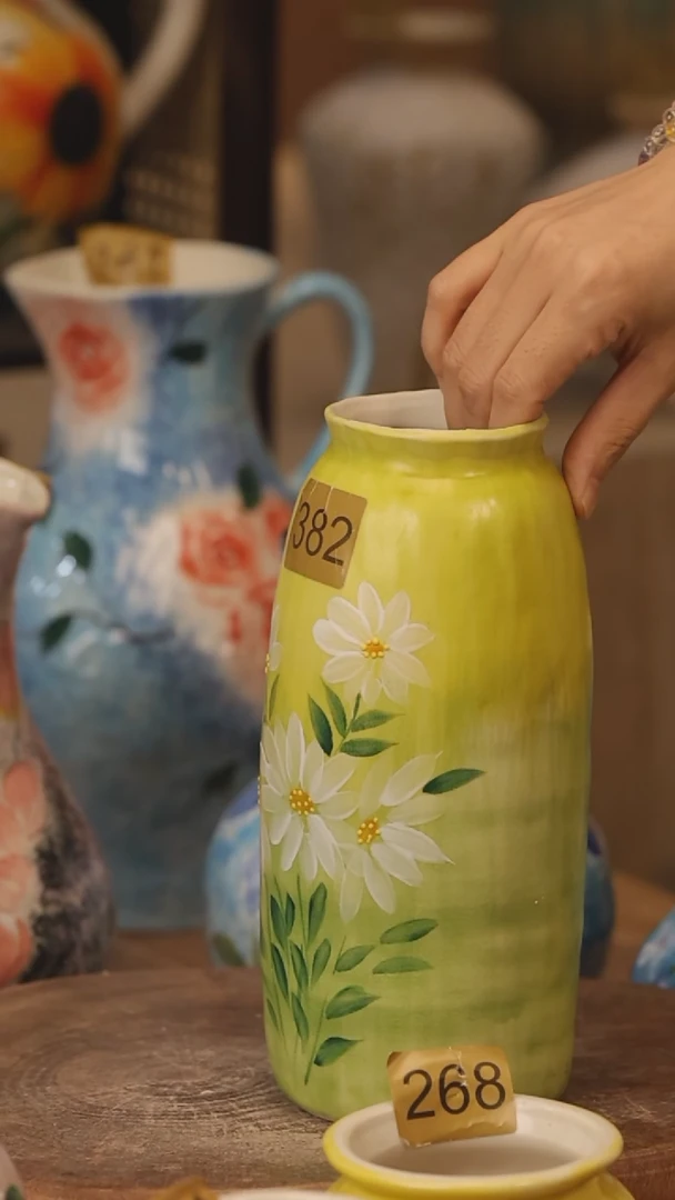陶瓷382景德镇设计师手作花器摆件侘寂风