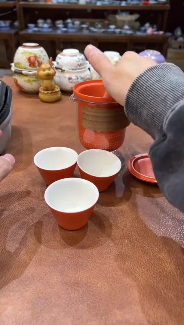 真的很便宜会开片的旅行茶具