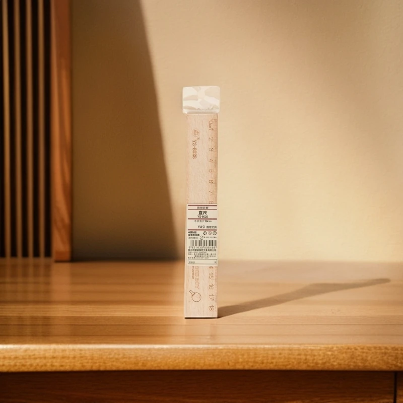 8028雅思18cm木质直尺1盒48个学生用品