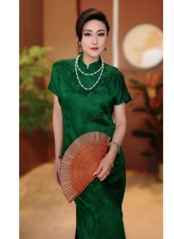 【清】墨玉莨纱｜双面双穿新中式女装连衣裙2024B8701-艾敏-大女王仓