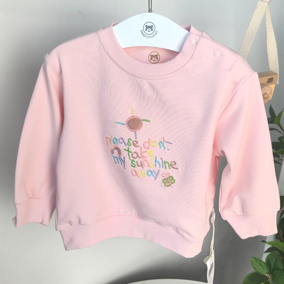 0122米乐熊 女宝宝套头卫衣圆领儿童童装春秋新款