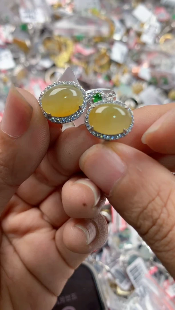 银S925镶嵌戒指翡翠999           8