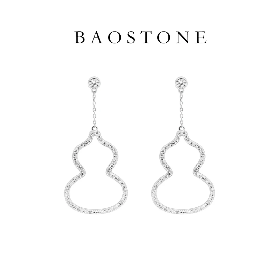 BAOSTONE 925银合成锆石耳饰 时尚百搭【福禄满钻耳钉】e-353