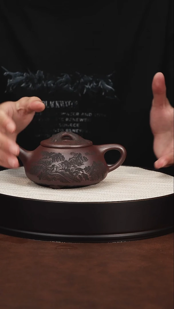 茶壶紫砂宜兴紫砂 景舟石瓢 石红