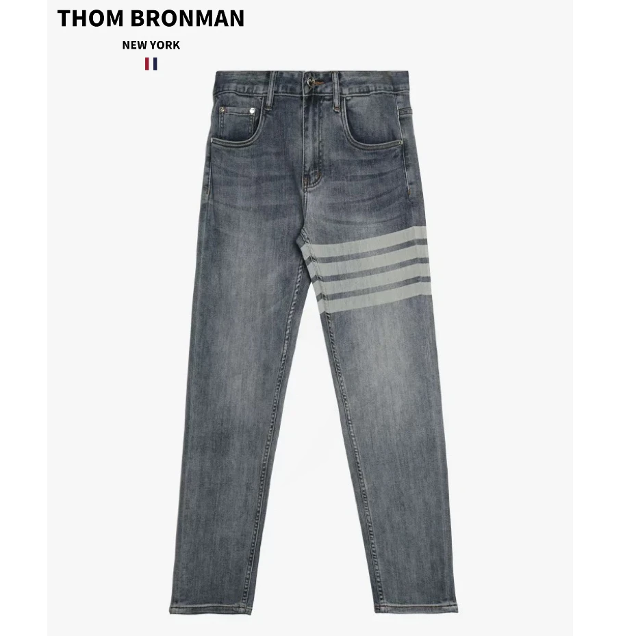 TB【官方正品】THOM BRONMAN汤姆布郎四条纹男士牛仔裤四季弹力水洗