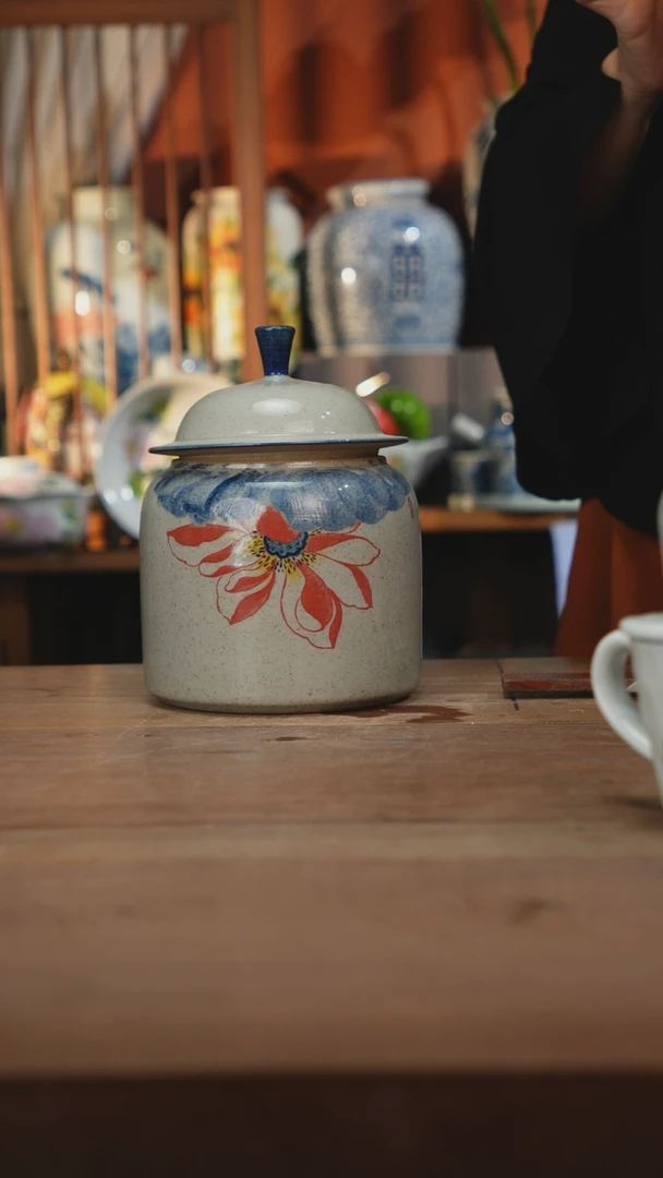 瓷片 【简家甄选】景德镇设计师釉下手绘陶瓷花瓶