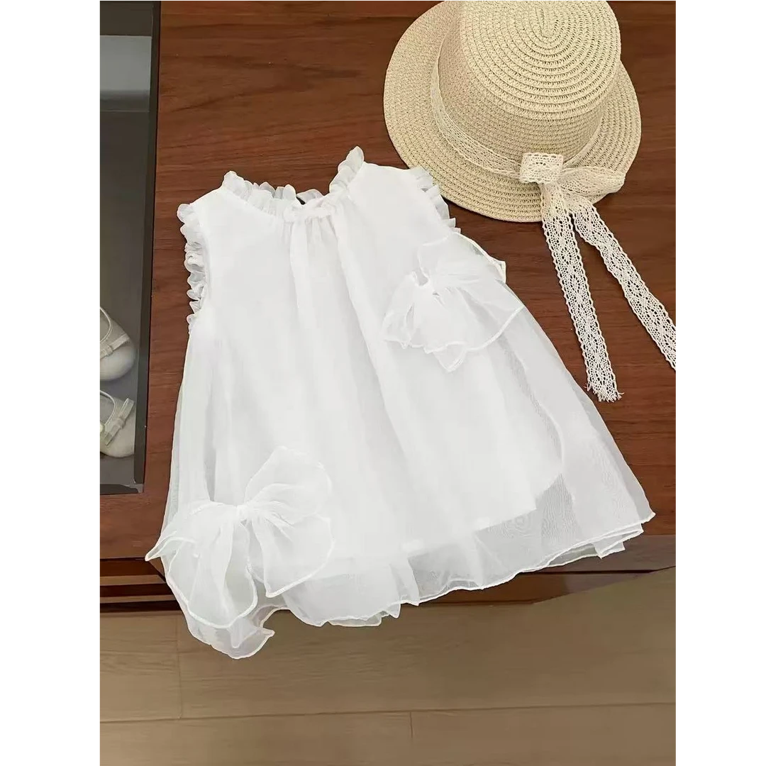 小月龄女宝宝夏季甜美网纱裙女童无袖洋气连衣裙周岁礼外出公主裙