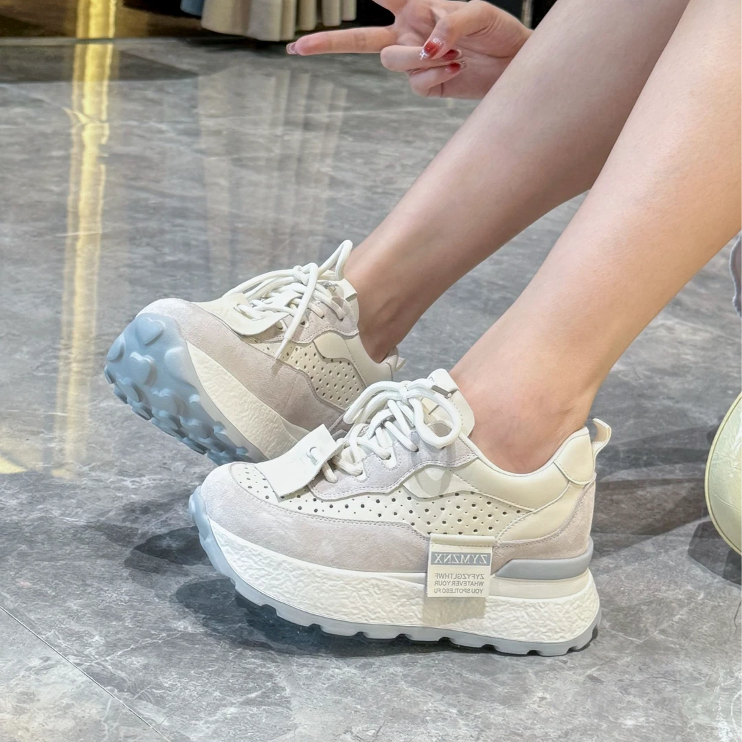 杨老师【运动暴走鞋】增高8.5CM 休闲百搭厚底小个子女鞋R056-10