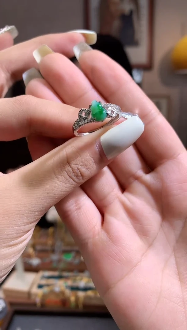 翡翠银S925镶嵌吊坠(不含链)戒指