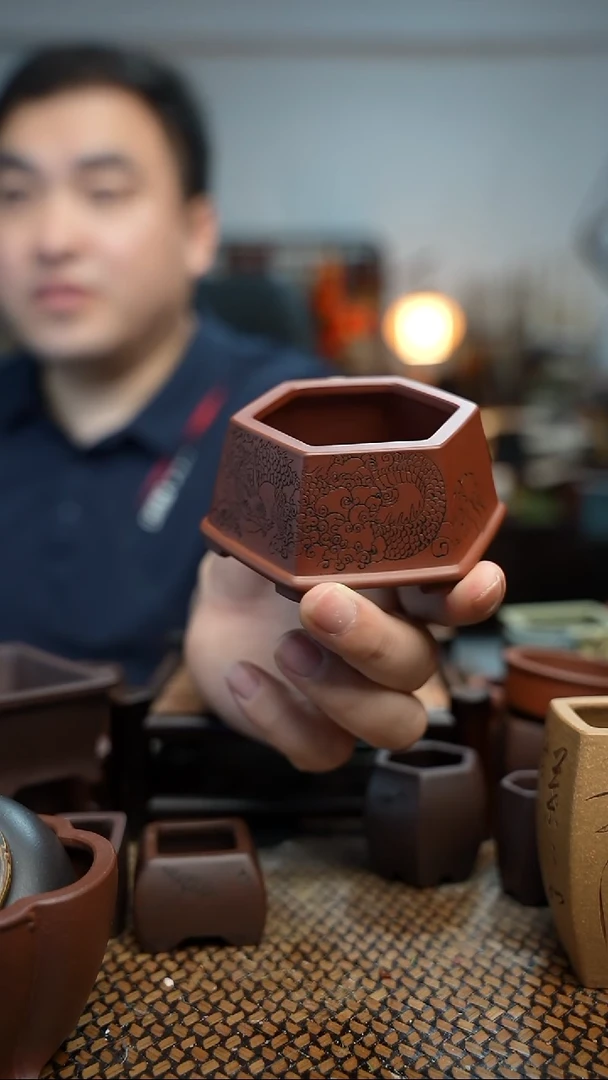 紫砂花盆些*景長木軒精品紫砂