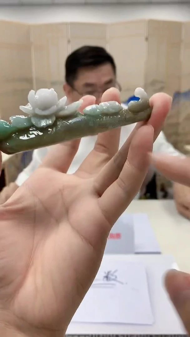 【闪购商品】定制翡翠未镶嵌5152bb-毛货莲花悟道77